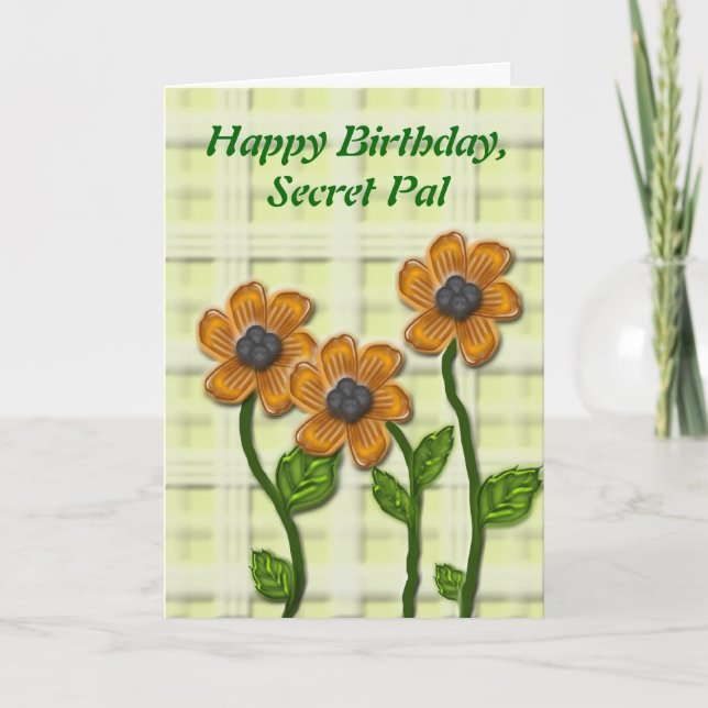 Flowery Secret Pal Birthday Card (Front)