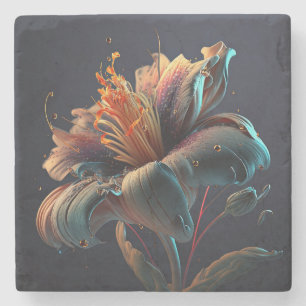 Flowery  stone coaster