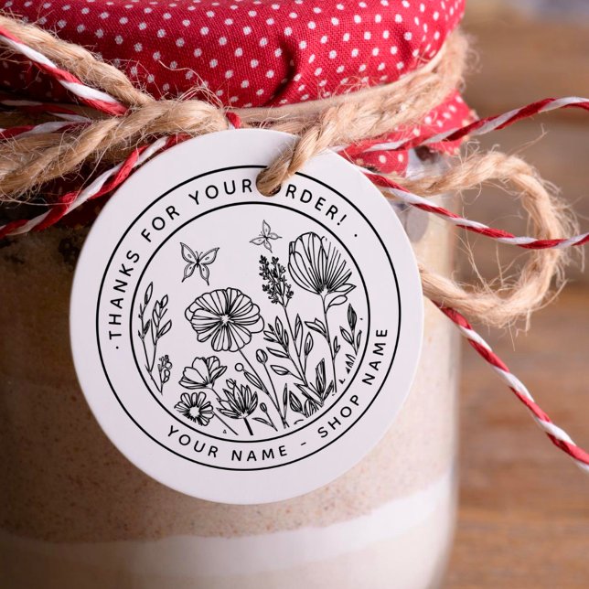 Flowery Thank you Small Business  Rubber Stamp (Creator Uploaded)