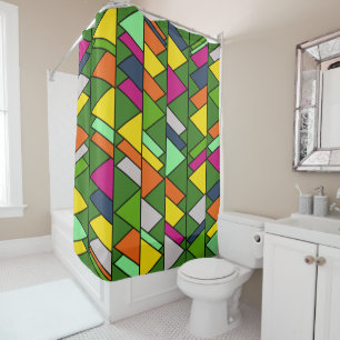 Flowery Triangles Shower Curtain
