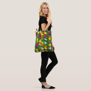 Flowery Triangles Tote Bag