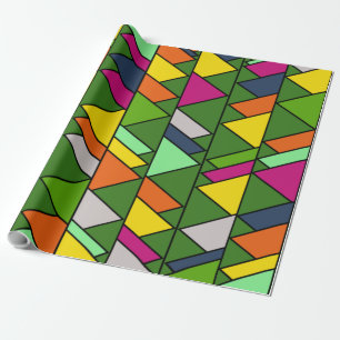 Flowery Triangles Wrapping Paper