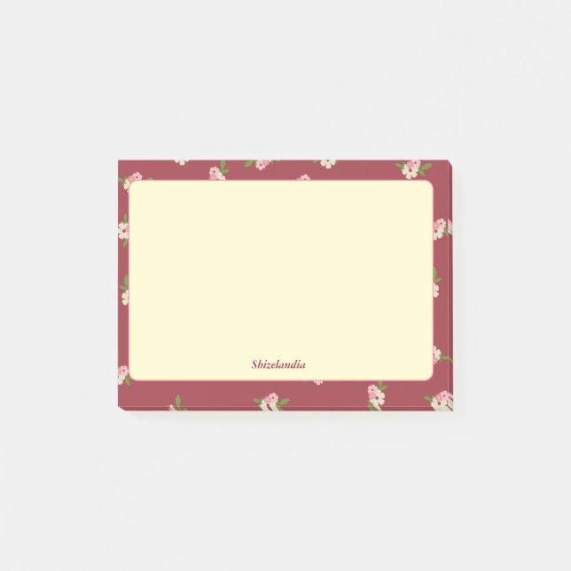 Flowery Vintage Post-It Notes (Front)
