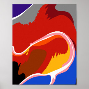 Flowing Abstract Forms with Bold Colors Poster
