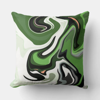 Flowing Abstractions of Green Harmony Cushion
