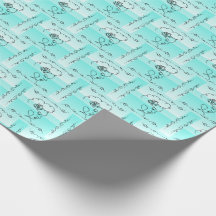 Flowing Beauty: Aqua Line Art Gift Wrap Roll