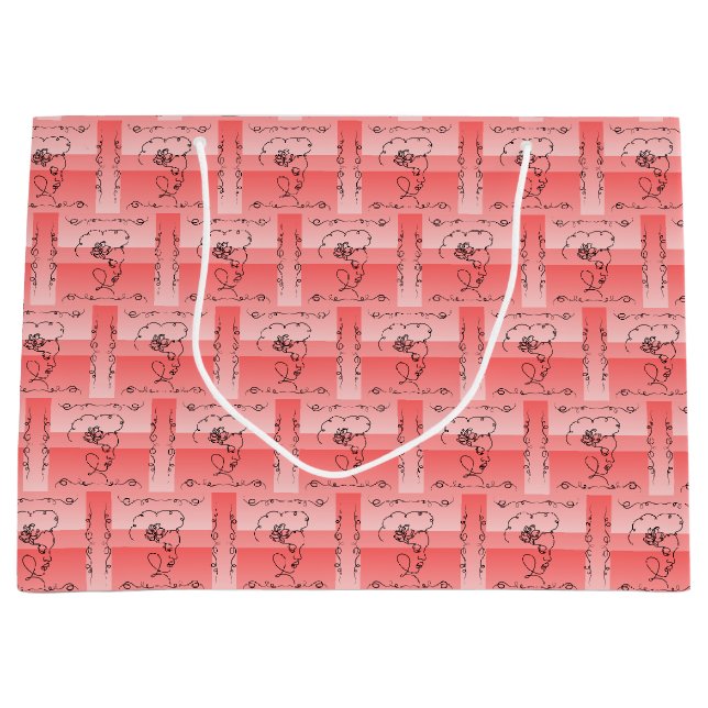 Flowing Beauty Coral Horizontal Gift Bag  (Front)