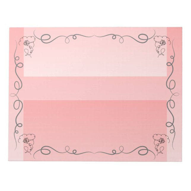Flowing Beauty Coral Large Notepad (Front)