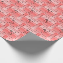 Flowing Beauty: Coral Line Art Gift Wrap Roll