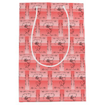 Flowing Beauty Coral Vertical Gift Bag 