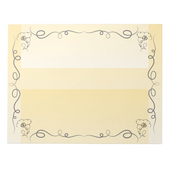 Flowing Beauty Goldenrod Large Notepad (Front)