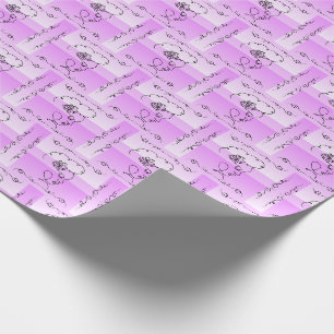 Flowing Beauty: Lavender Line Art Gift Wrap Roll