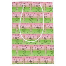 Flowing Beauty Peony Vertical Gift Bag 