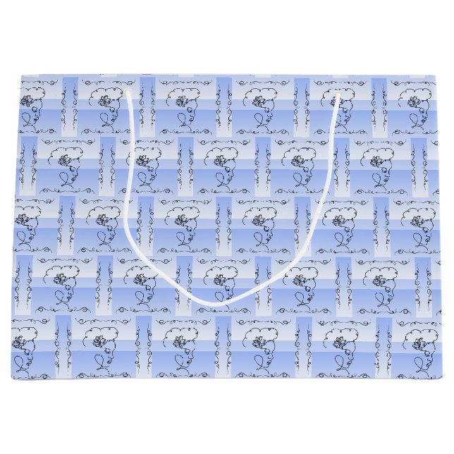 Flowing Beauty Periwinkle Horizontal Gift Bag  (Front)