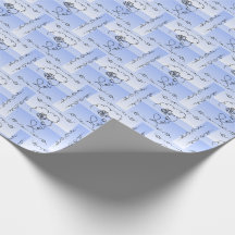 Flowing Beauty: Periwinkle Line Art Gift Wrap Roll