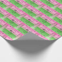 Flowing Beauty: Roselle Line Art Gift Wrap Roll