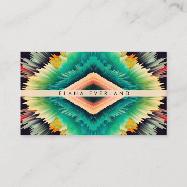 Flowing Color Unique Profile Name Contact Appointment Card (Front)