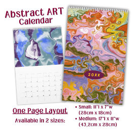 Flowing Colour Marbling abstract Art Calendar