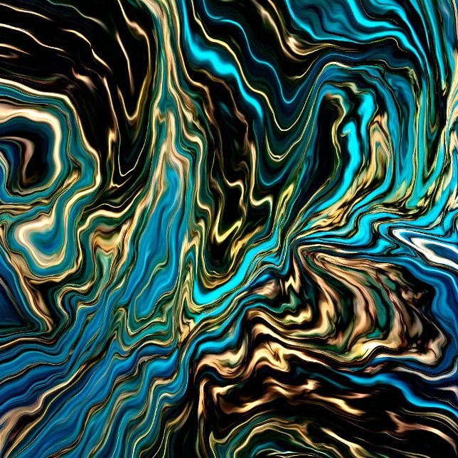 Flowing Colours Marble Aqua Gold Towel Set (Creator Uploaded)