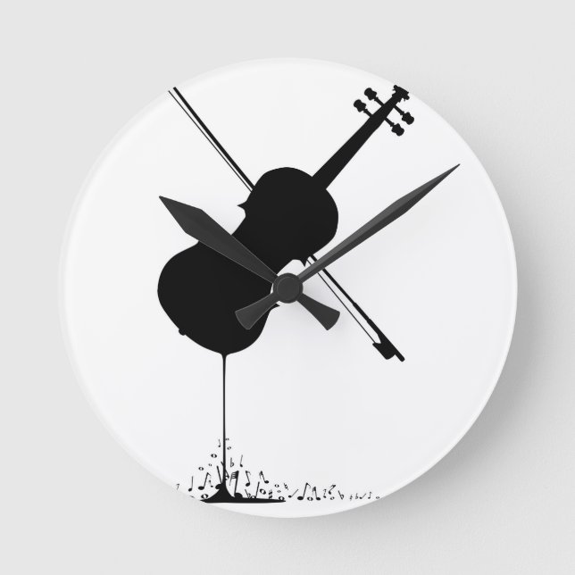 Flowing Fiddle Music Round Clock (Front)