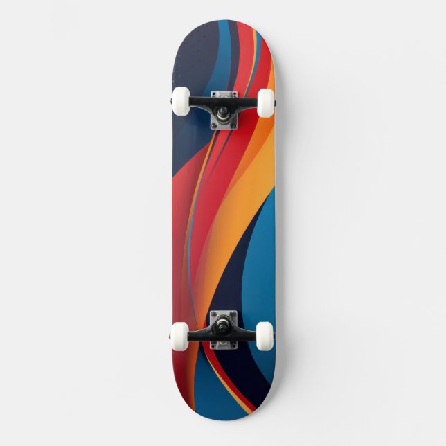 Flowing forms and dots skateboard (Front)