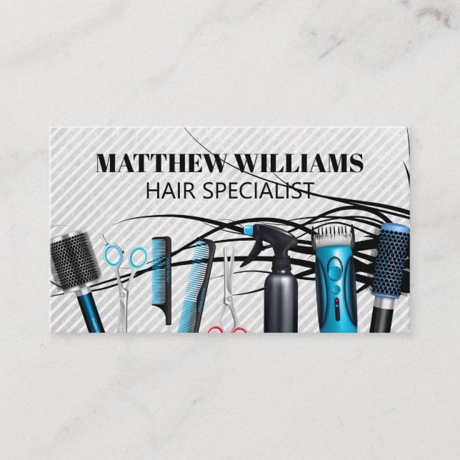 Flowing Hair | Salon Tools Appointment Card (Front)