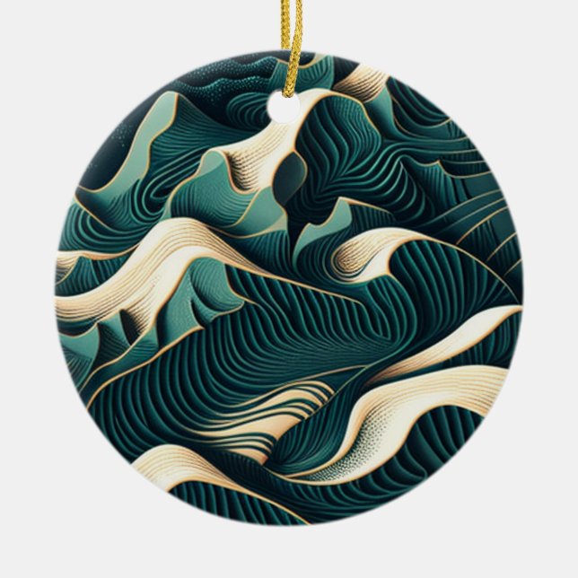 Flowing Harmony Ceramic Tree Decoration (Front)