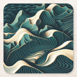 Flowing Harmony Square Paper Coaster