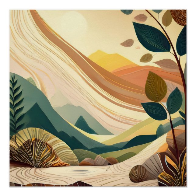 Flowing Hills – Abstract Nature Wall Art (Front)