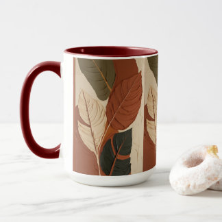 Flowing Hues | Abstract Leaf Painting Mug