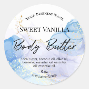Flowing Ink Purple And Blue Body Butter Label