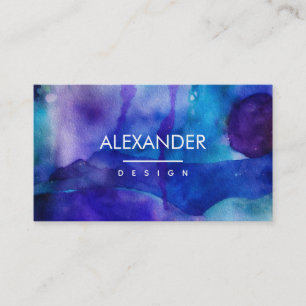  Flowing Light   Abstract Watercolor   Business Card