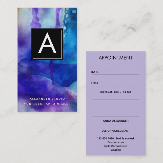  Flowing Light | Abstract Watercolor   Business Card (Front/Back)