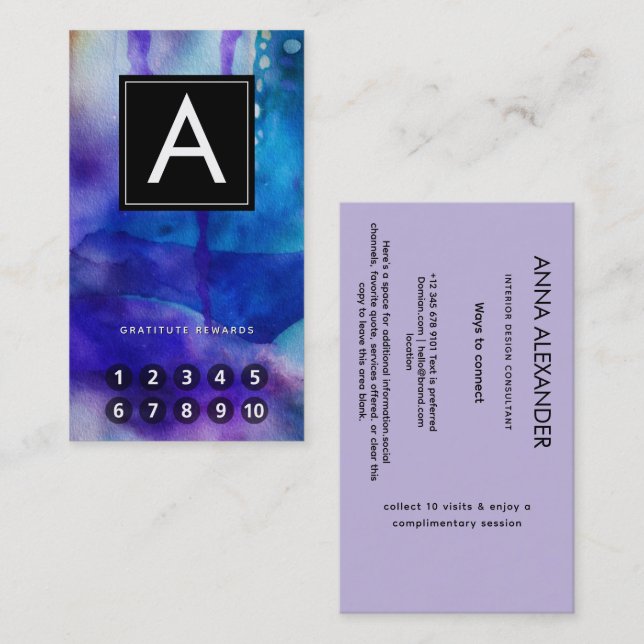  Flowing Light | Abstract Watercolor   Business Card (Front/Back)