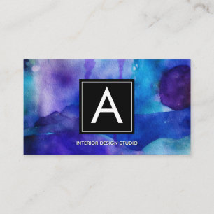 Flowing Light Abstract Watercolor Business Card