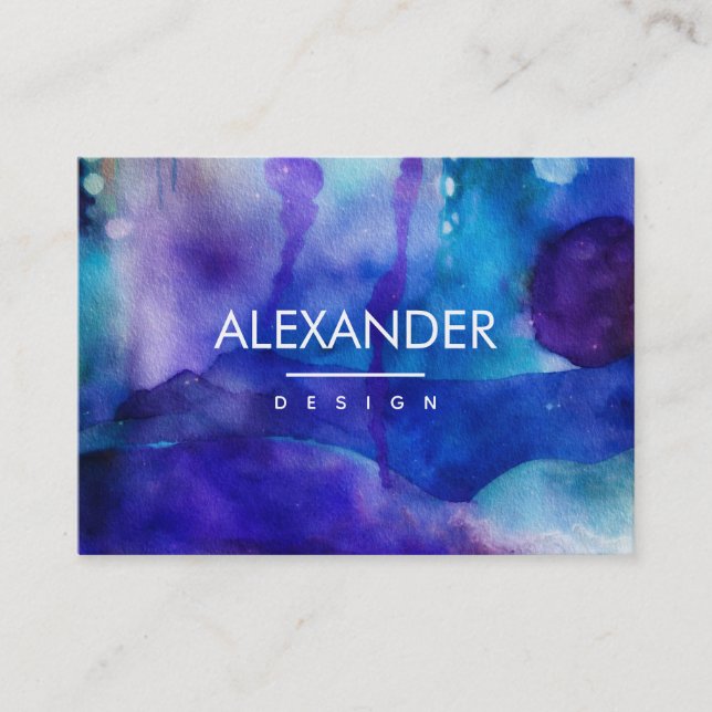  Flowing Light | Abstract Watercolor   Business Card (Front)