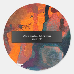 Flowing Light   Abstract Watercolor   Classic Round Sticker