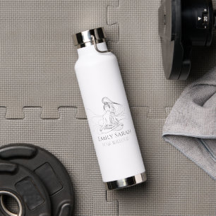 Flowing Line Art Meditating Figure yoga Water Bottle