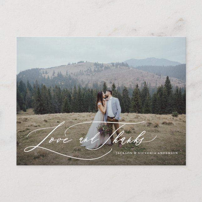 Flowing Love and Thanks Postcard (Front)