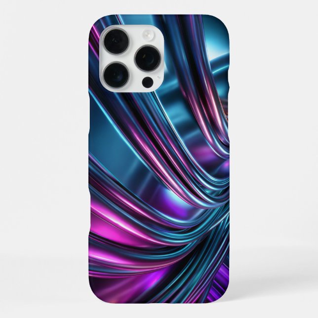 Flowing Metallic Waves iPhone Case (Back)