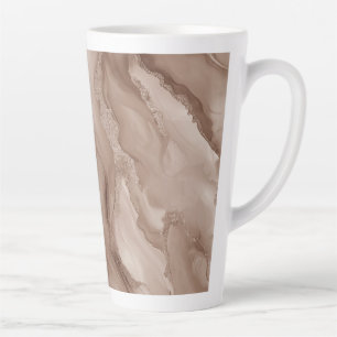 Flowing Pattern of Marble in Earthy Colors  Latte Mug