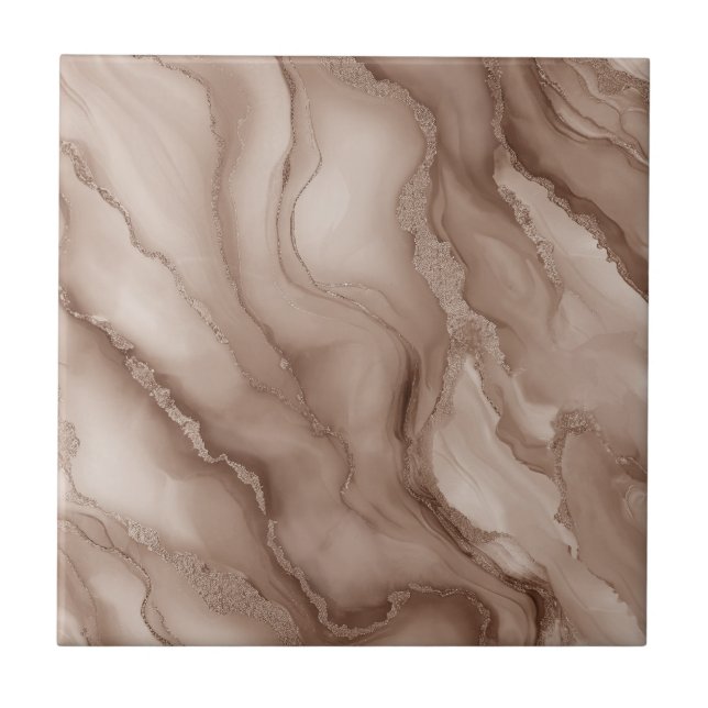 Flowing Pattern of Marble in Earthy Colors  Tile (Front)