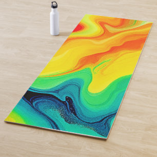 Flowing Rainbow Design Yoga Mat