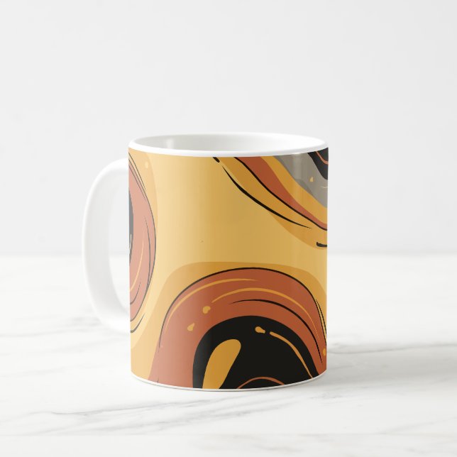 Flowing Retro Waves Coffee Mug (Front Left)