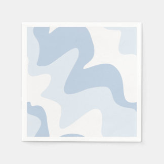 Flowing Ripples Icy Blue Napkin