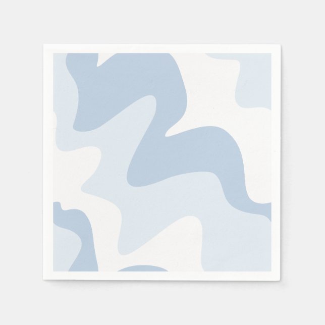 Flowing Ripples Icy Blue Napkin (Front)