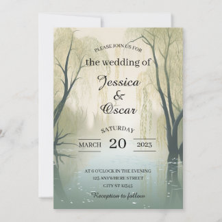 Flowing River Spring Inspired Wedding Invitation