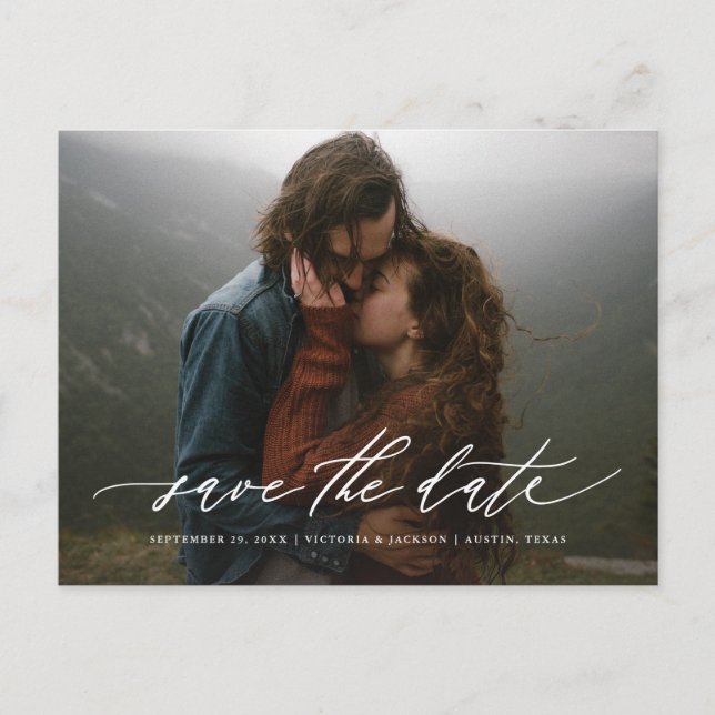 Flowing Save the Date Postcard (Front)