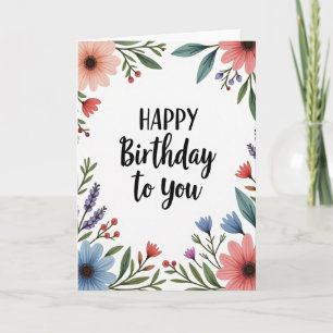 Flowing Script Birthday Card