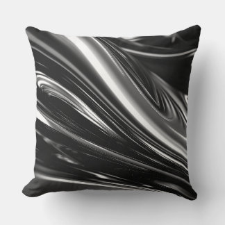 Flowing Silver Metal Cushion